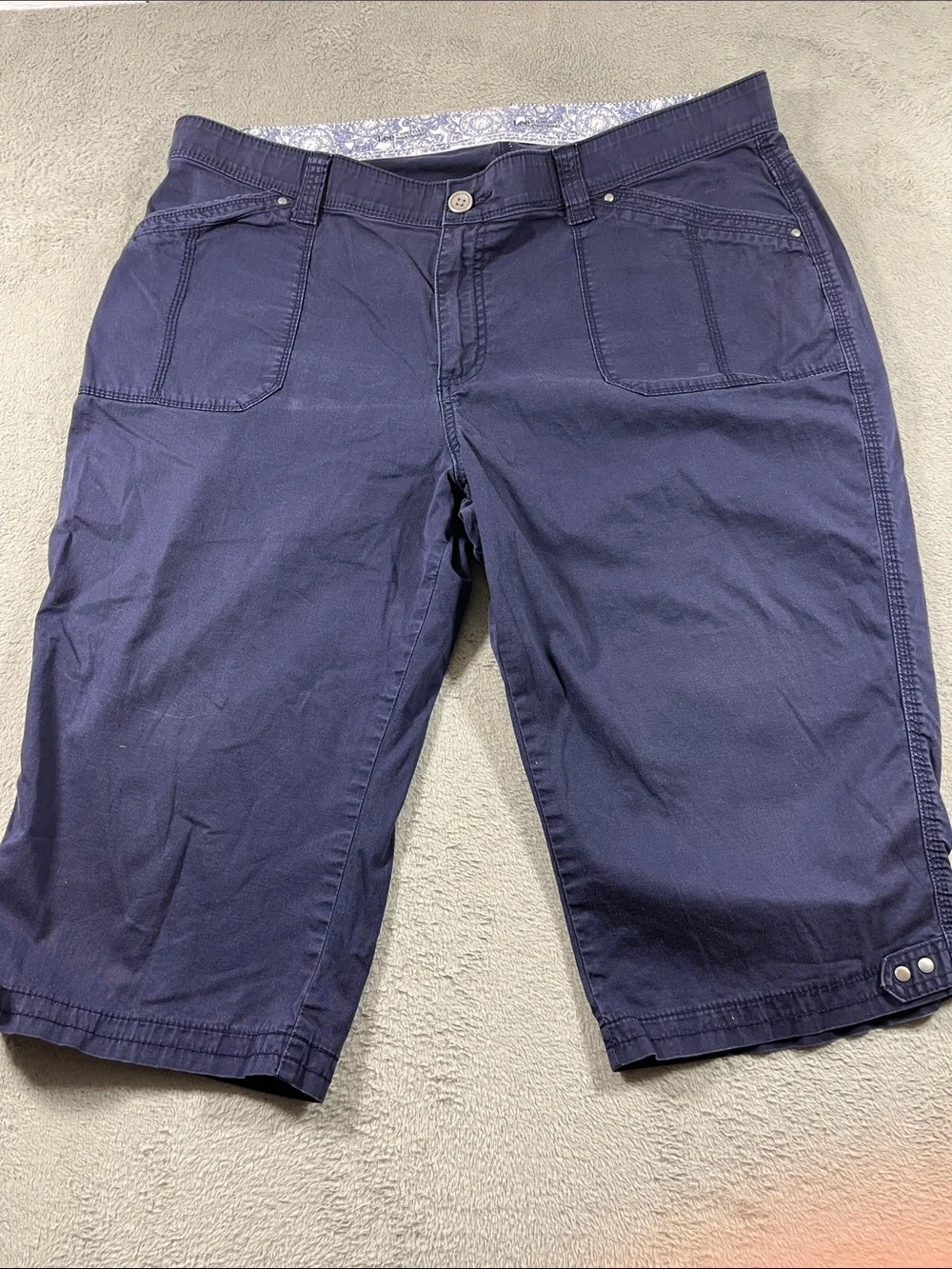 Lee Navy Comfort Waistband Women Capri Size 18W